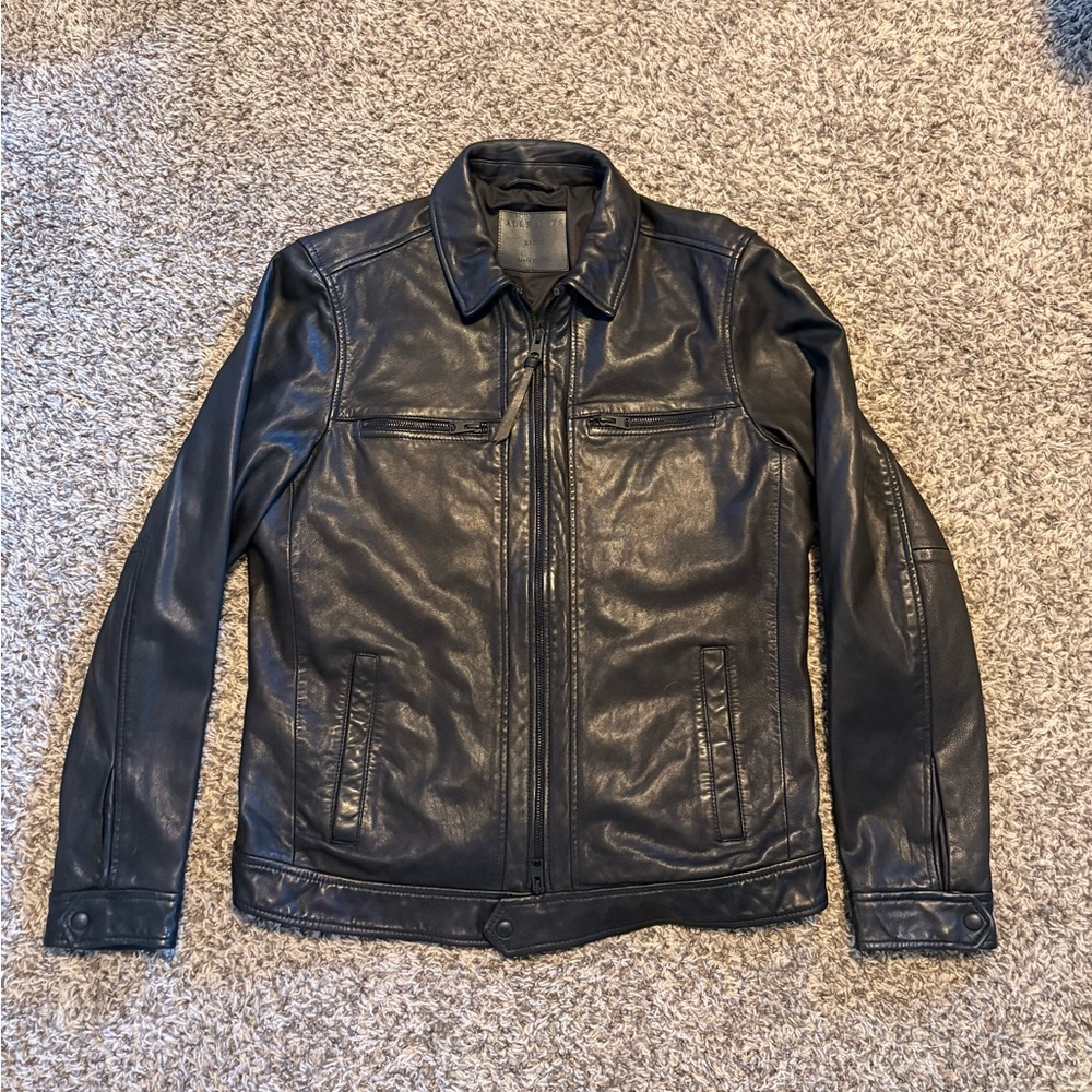 All Saints Dark Leather Jacket